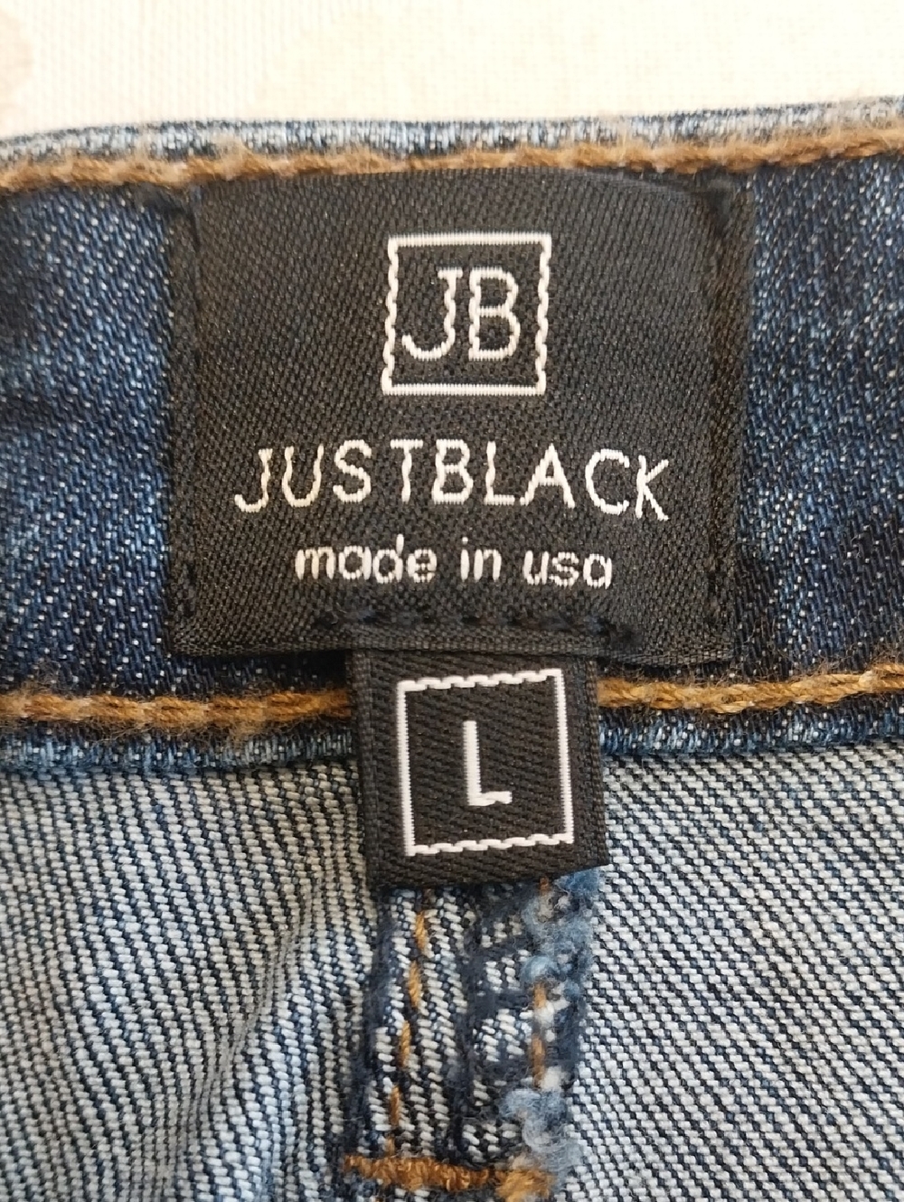 Just Black Stitch Fix NWT Tatiana Denim Skirt Size Large Indigo Blue Frayed Hem - Picture 2 of 12